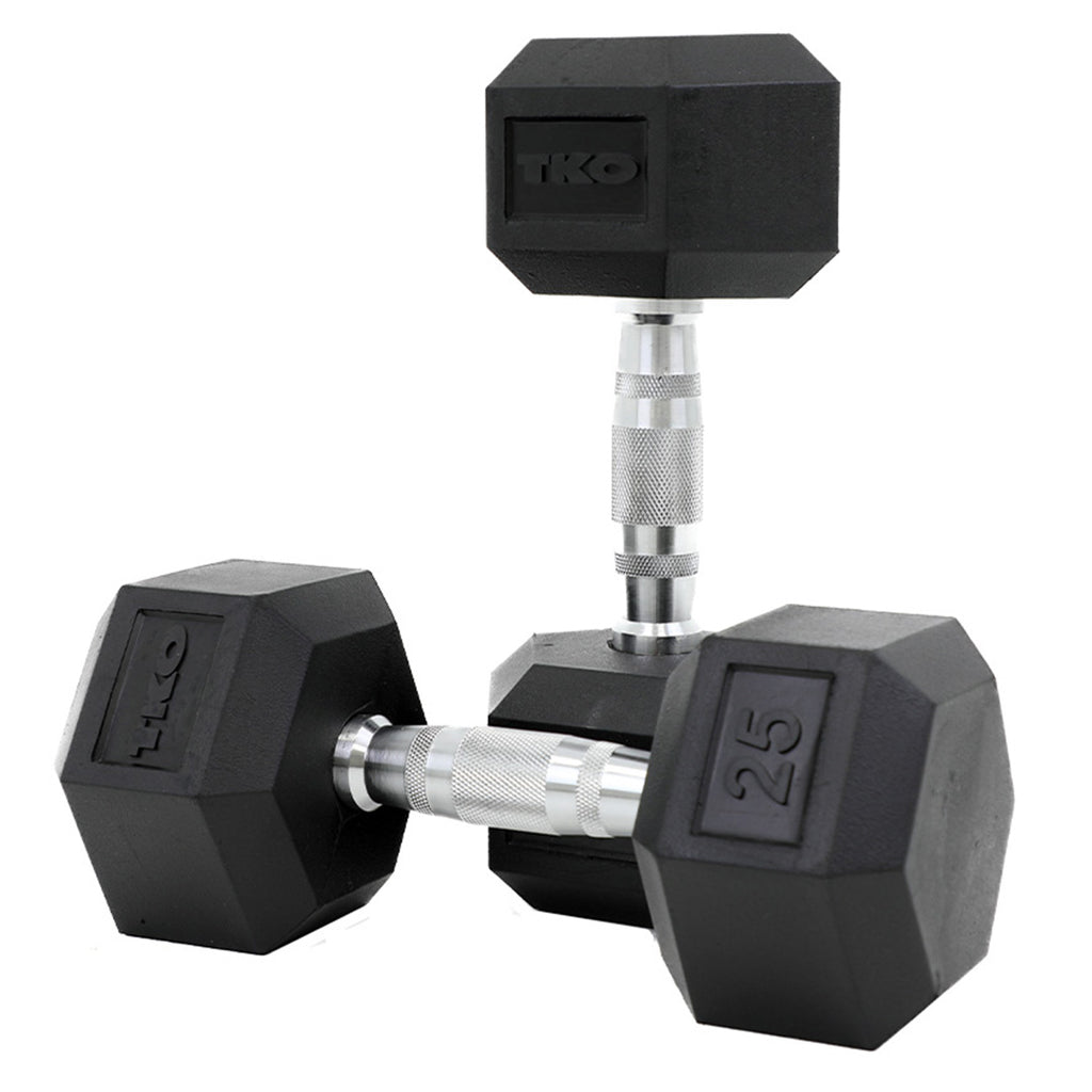 TKO Rubber Hex Dumbbells w/ Contoured Grip thumbnail 2