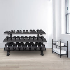 3-Tier Horizontal Dumbbell Rack (holds 5-75lbs) thumbnail 5